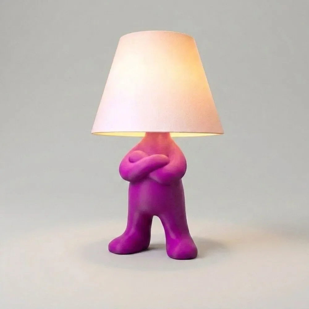 Lamp Guy Table Lamp Character Bedside Light Crossed Arms Sculptural Room Decor